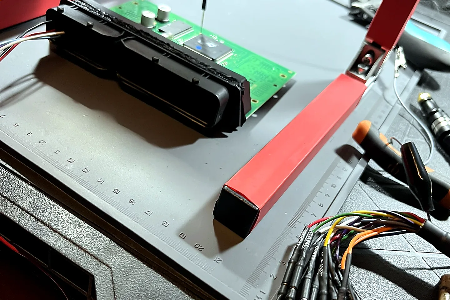 ECU secured for direct programming with no person visible